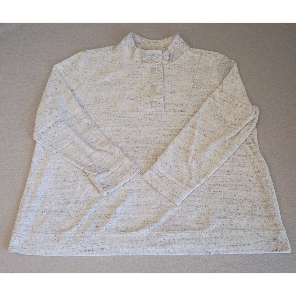 J Jill Fit‎ Womens 2X Heather Gray Long Sleeve Relaxed Pullover Sweater